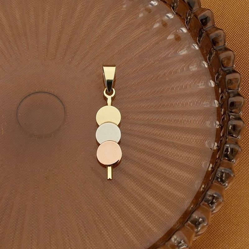 Image 2 of Tricolor gold pendant with circles