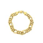 Image 3 of Gold flat Figaro/Prince of Wales bracelet