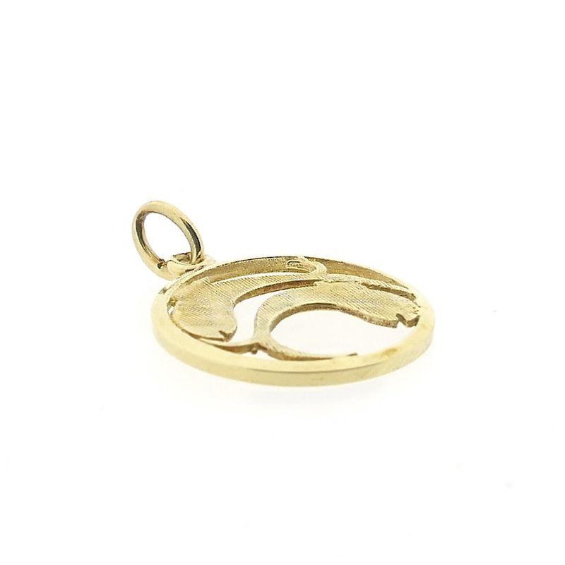 Image 3 of Gold zodiac sign pendant; Pisces