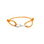 Image 1 of Forever Knots® Handmade Orange Satin Bracelet with Silver Link