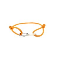 Forever Knots® Handmade Orange Satin Bracelet with Silver Link
