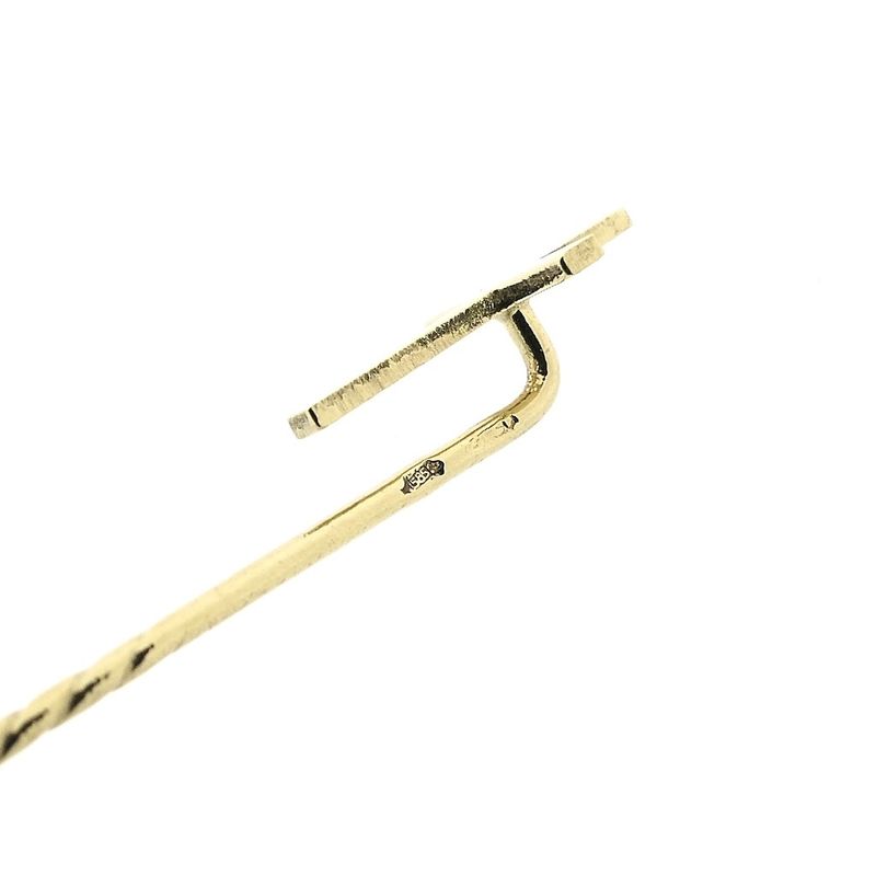 Image 3 of Antique gold lapel pin, tie pin with a cross