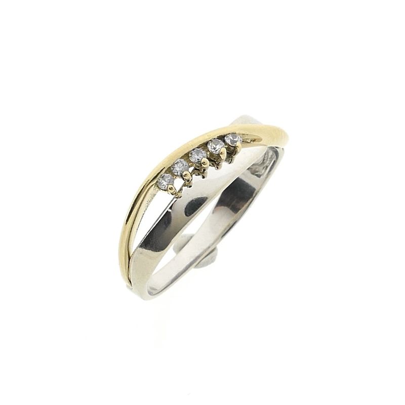 Image 1 of Two-tone gold ring with zirconia