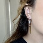 Image 2 of Bicolor gold stud earrings; Cetas