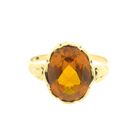 Image 9 of Gold ring set with synthetic orange gemstone