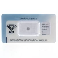 0.39 ct. Brilliant cut diamond G/VVS2 + IGI Certificate - Natural diamond
