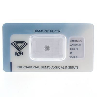 Image 1 of 0.39 ct. Brilliant cut diamond G/VVS2 + IGI Certificate - Natural diamond