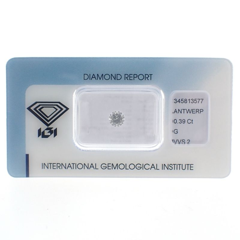 Image 1 of 0.39 ct. Brilliant cut diamond G/VVS2 + IGI Certificate - Natural diamond