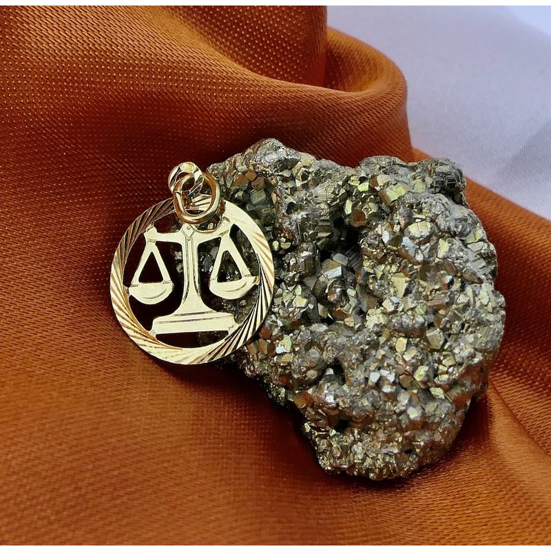 Image 2 of Gold zodiac sign pendant; Libra