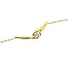 Image 3 of Gold gourmet link necklace with fixed pendant and zirconia