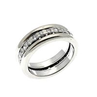 White gold alliance ring with 0.75 ct. diamond
