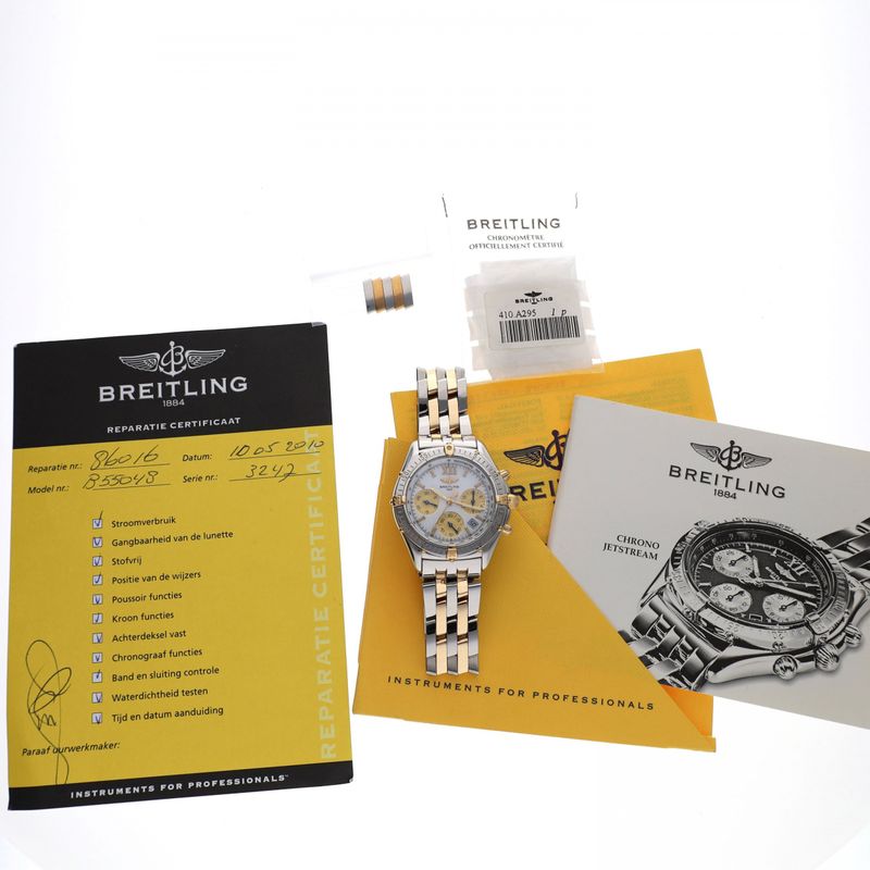 Image 8 of Breitling Windrider Chrono Jetstream B55048; Yellow Gold/Stainless Steel Men’s Watch