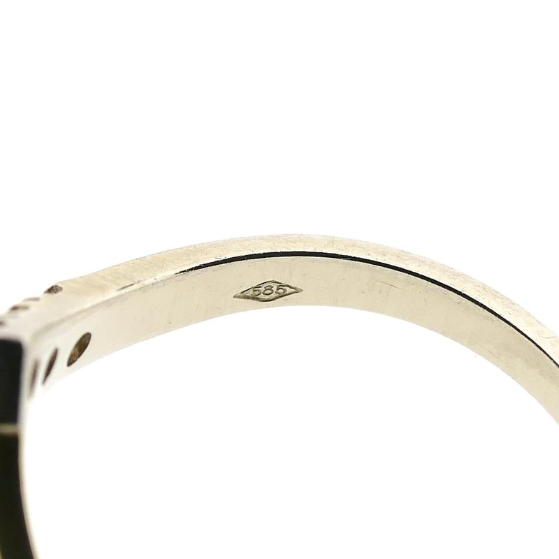 Image 8 of Bicolor Gold V-Shaped Ring with Diamonds; 0.105 ct.