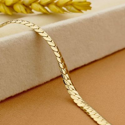 Image 2 of Golden Flat Gourmet Link Bracelet