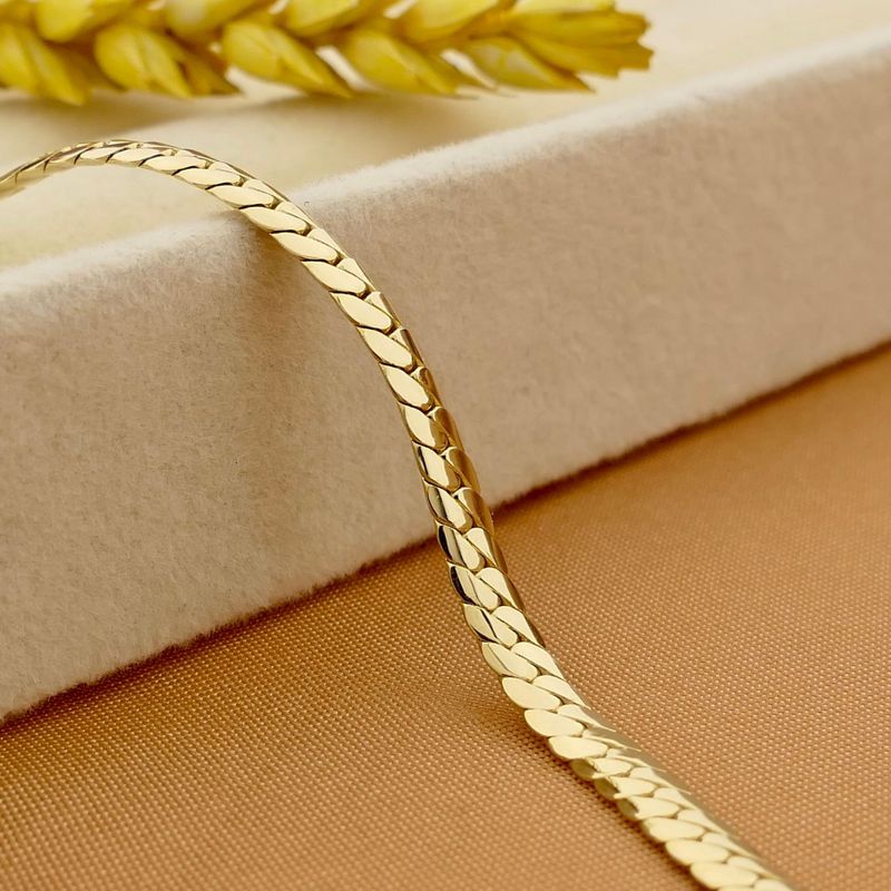 Image 2 of Golden Flat Gourmet Link Bracelet