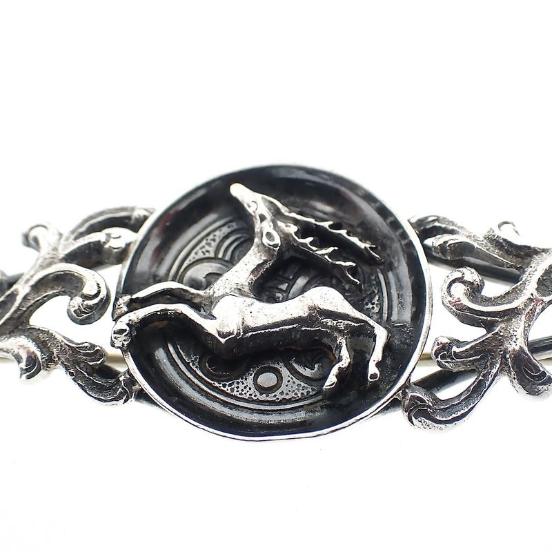Image 3 of Vintage silver brooch with deer