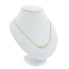 Image 3 of Two-tone gold cobra link necklace with a fixed pendant and diamond