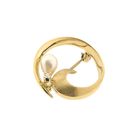 Image 4 of Gold brooch with pearl and diamonds | 0.02 ct.