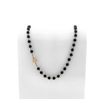 Garnet necklace with gold paston clasp; Antique/vintage | 47.5 cm