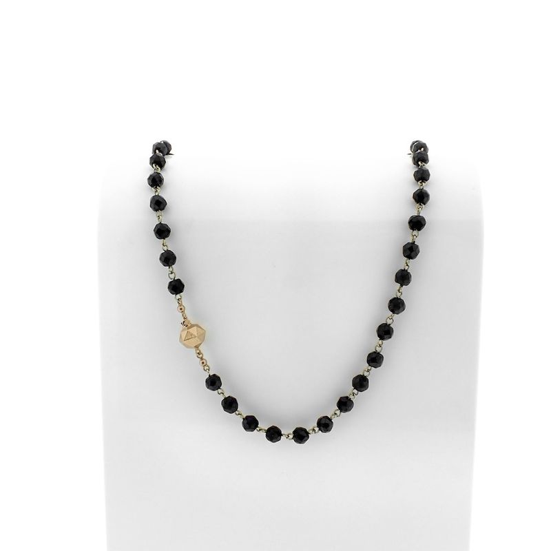 Image 1 of Garnet necklace with gold paston clasp; Antique/vintage | 47.5 cm