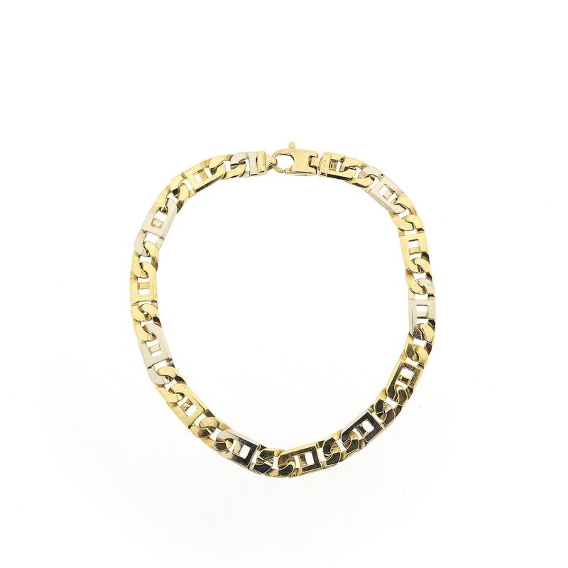 Image 3 of Two-tone gold navy link bracelet