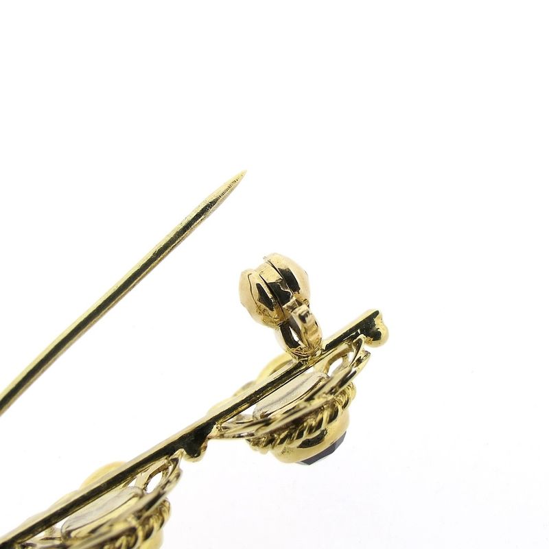 Image 6 of Antique gold brooch with garnet.