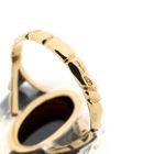 Image 6 of Gold and silver ring with garnet and diamonds; Approx. 0.20 ct.