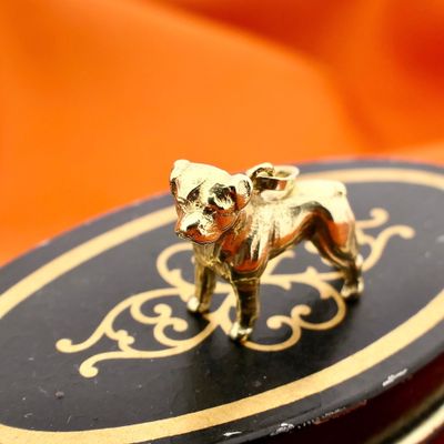 Afbeelding 2 van Gouden hanger van een rottweiler