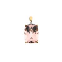 18K Gold Pendant with morganite and diamond | 0.015 ct.