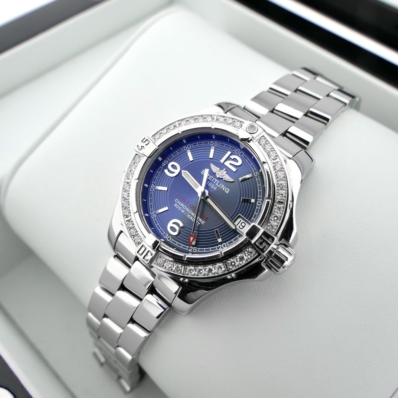 Image 16 of Breitling Colt Oceane 'Diamonds' A77380; Women's watch with diamond bezel