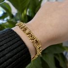 Image 10 of Gold flat Figaro/Prince of Wales bracelet