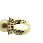 Image 6 of 18-karat gold cocktail ring with sea pearl and 1.10 ct diamond.