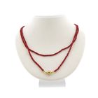 Image 4 of Vintage red coral beaded necklace with gold clasp | 93 cm