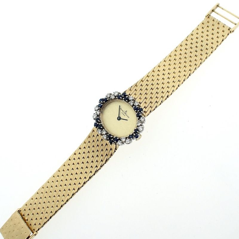 Image 9 of Baume Mercier Vintage; 14k. gouden horloge met briljanten en saffier