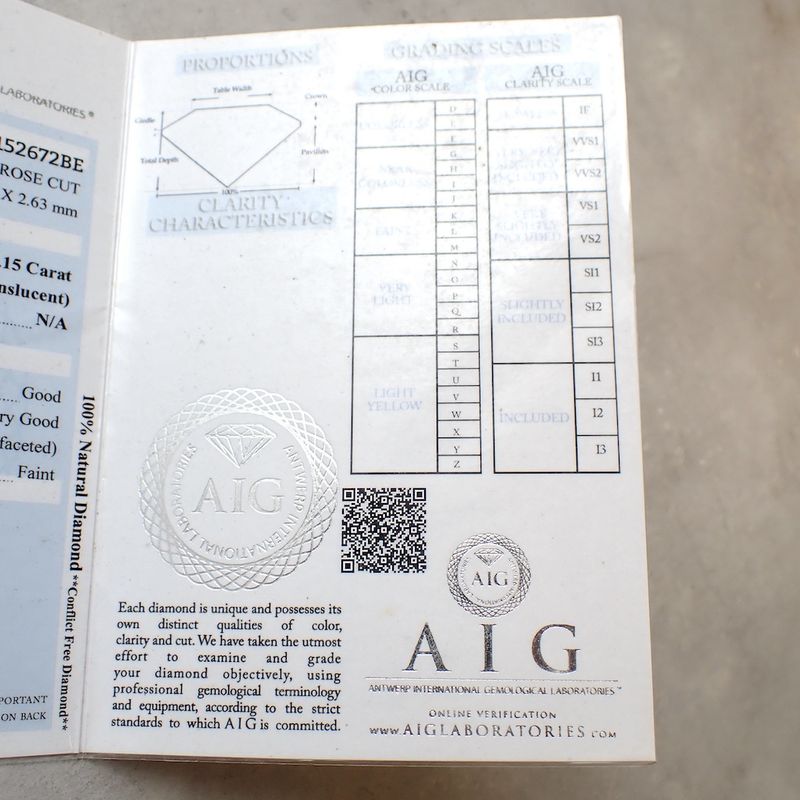 Image 6 of 1.15 ct. Rose cut diamond Orange brown N/A + AIG Certificate