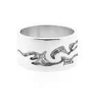 Image 3 of Wide silver ring with tribal