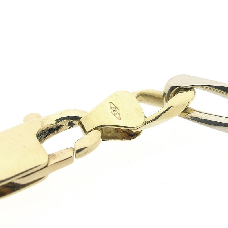 Image 4 of Two-tone gold Figaro link bracelet