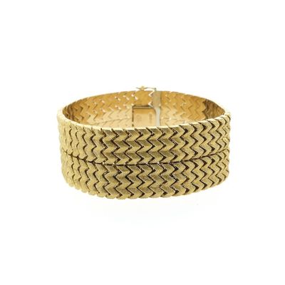 Image 1 of Vintage gold wide link bracelet