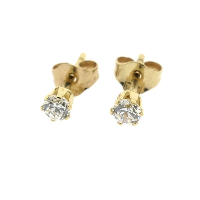Image 9 of Gold stud earrings with zirconia