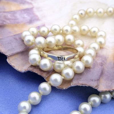 18 carat gold solitaire ring with 0.05 ct diamond. Image 2 of 18 carat gold solitaire ring with 0.05 ct diamond.