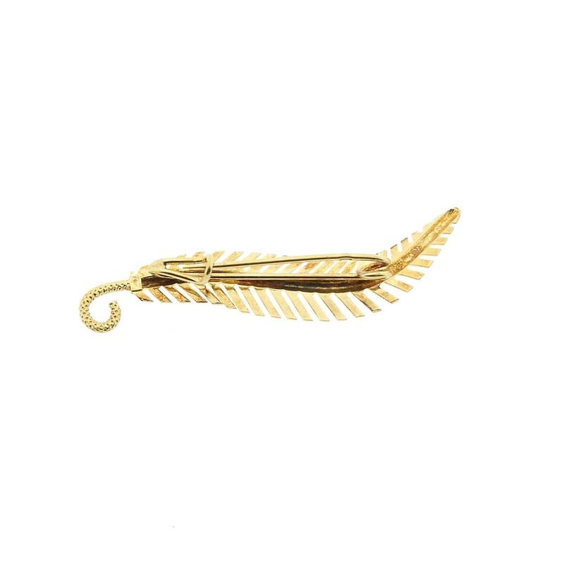 Image 3 of Vintage gold feather brooch