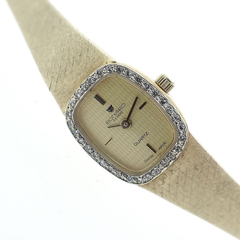Image 5 of Bonard Geneva; 14k gold ladies' watch with diamonds