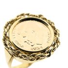 Image 3 of Gold ring with coin; John F. Kennedy