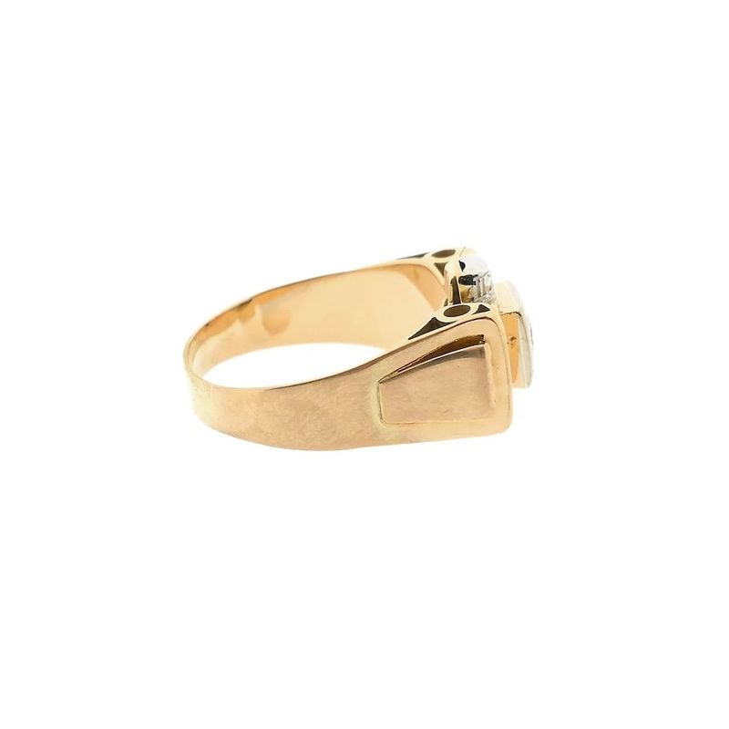 Image 5 of Vintage rose gold ring with diamond; 0.35 ct.