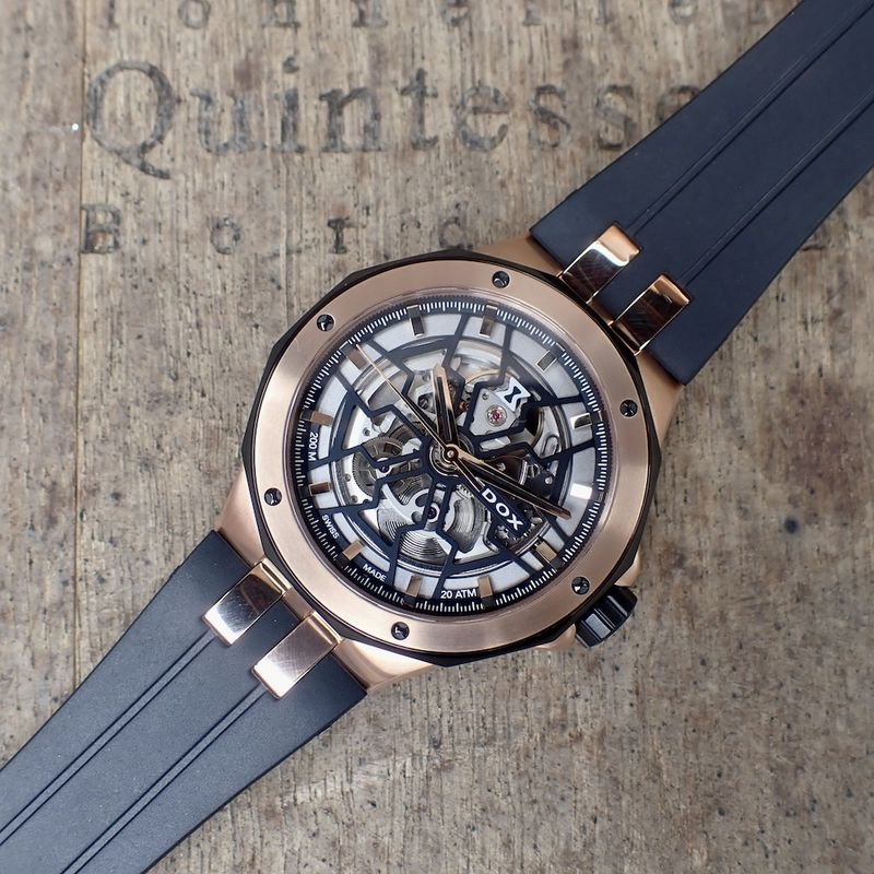 Image 4 of Edox Delfin Mecano 'Skeleton'; Automatic men's watch