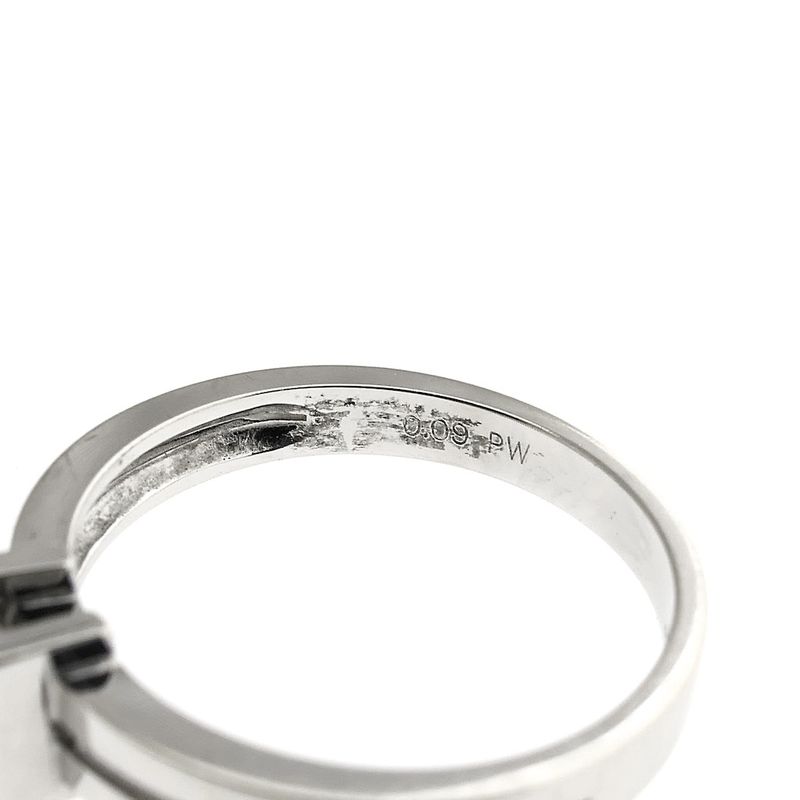 Image 3 of White gold solitaire ring with diamond; 0.09 ct.