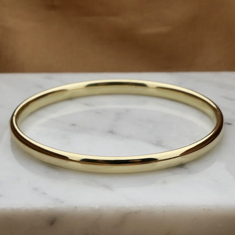 Image 7 of Gold smooth slave bracelet | Ø 65 mm