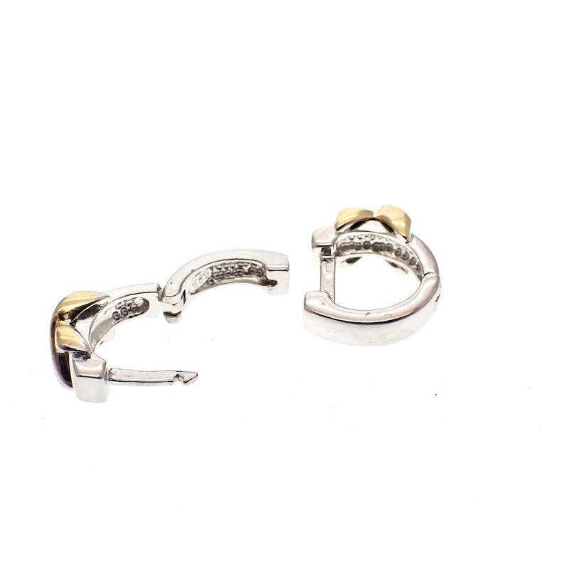 Image 7 of Two-tone gold earrings with zirconia | Ø 12 mm