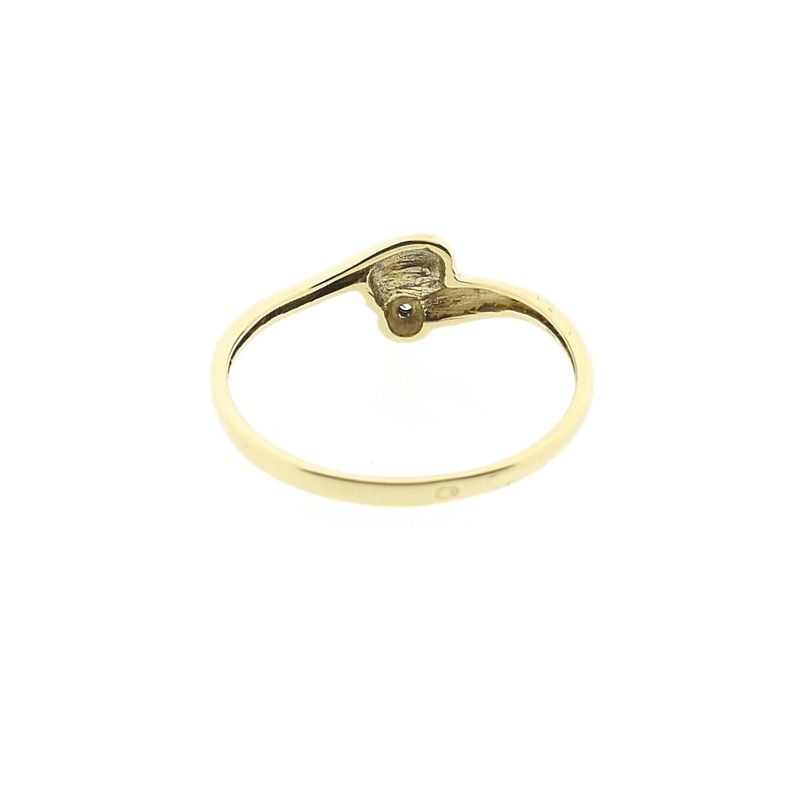 Image 6 of Gold ring with diamond; 0.015 ct.