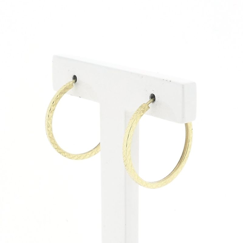 Image 4 of Gold faceted earrings | Ø 22.5 mm